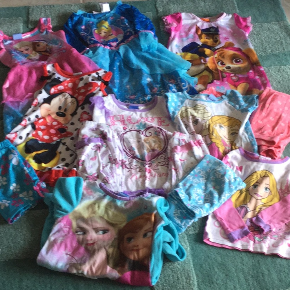 Large 3T-4T pajama bundle 14 pieces